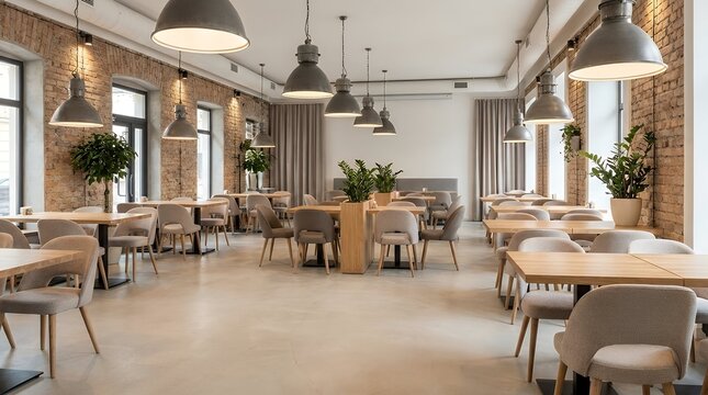 Modern and Stylish Interior of a Contemporary Coffee Shop Restaurant or Pub Featuring Comfortable Seating Warm Wooden Accents and an Inviting Ambiance for Dining and Socializing coffee shop cafe