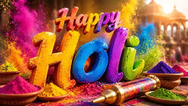 Happy Holi Creative Festival Poster | Rangon Bhari Holi Celebration
