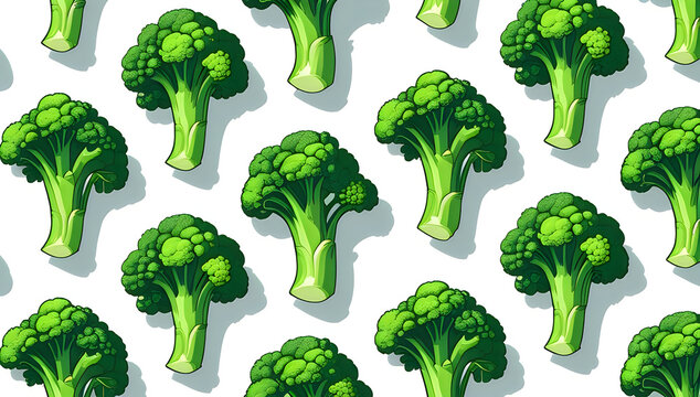 Fresh green broccoli vegetable pattern illustration illustration