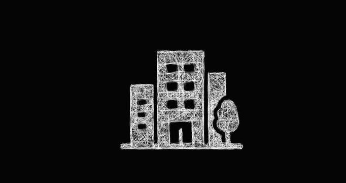 Sketch office icon animation - smooth progressive reveal