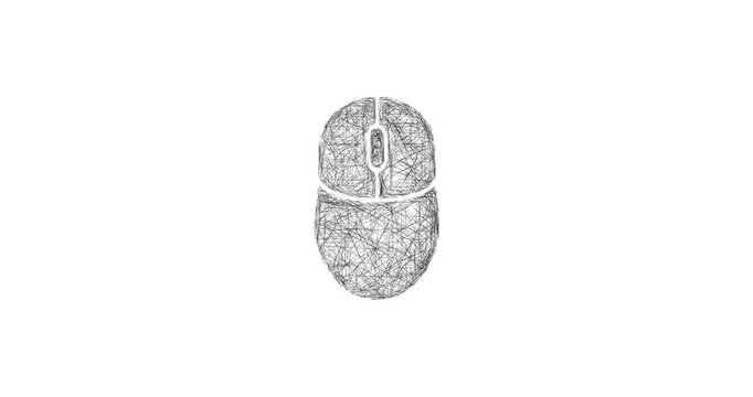 Sketch mouse icon animation - smooth progressive reveal
