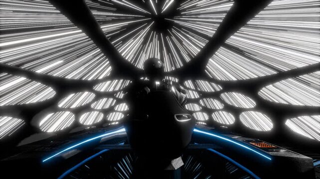 An extraterrestrial alien spaceship in space.