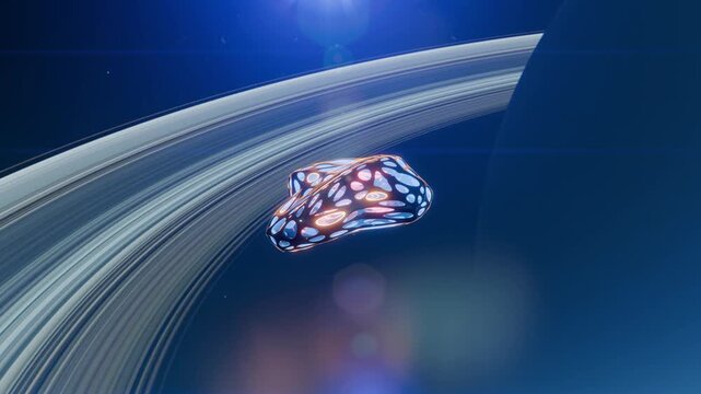 An extraterrestrial alien spaceship in space.