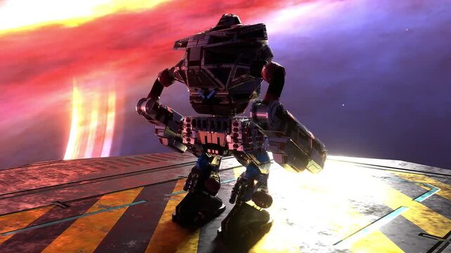 A science fiction scene in a fantasy world with spaceships and space stations.