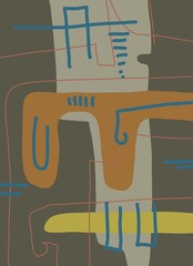 Abstract image for printing. Picture for modern interiors. The picture is painted by hand on a tablet. © neurostructure