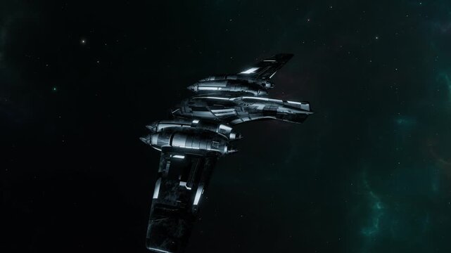 A science fiction scene in a fantasy world with spaceships and space stations.