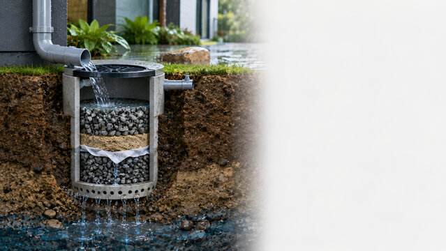 Rainwater Infiltration Well System for Groundwater Recharge and Water Conservation