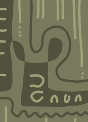 Abstract image for printing. Picture for modern interiors. The picture is painted by hand on a tablet. © neurostructure