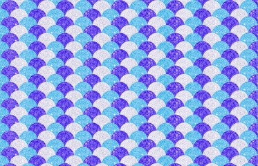 Blue and purple mermaid scales seamless pattern background. Glitter fish scale texture vector geometric backdrop. Mermaid tail background pattern for magical, ocean-themed, or fantasy designs. © Wulandari