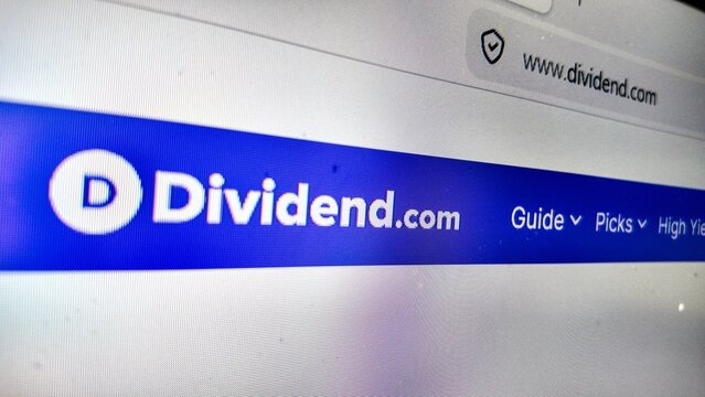   a computer screen with dividend.com website displayed...