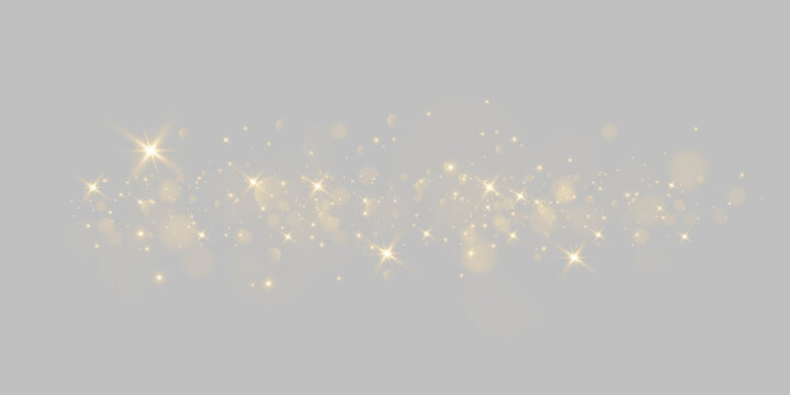 Vector sparkles on a transparent background. Christmas light effect. Sparkling magical dust particles.The dust sparks and golden stars shine with special light	
