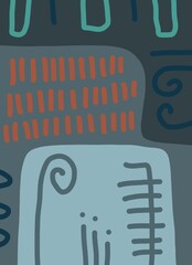 Abstract image for printing. Picture for modern interiors. The picture is painted by hand on a tablet. © neurostructure