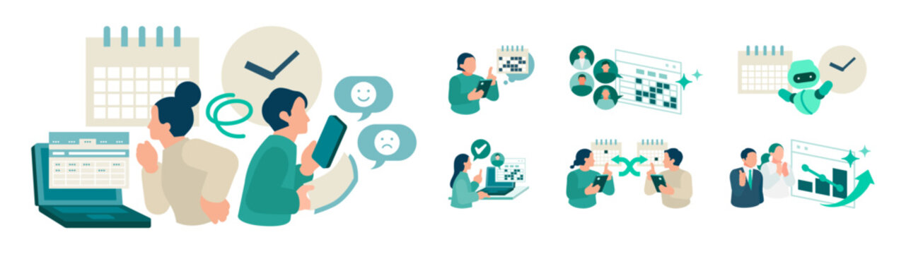 Automated shift scheduling platform streamlines employee management and roster planning on screen, eliminating manual spreadsheet entry for a modern workforce