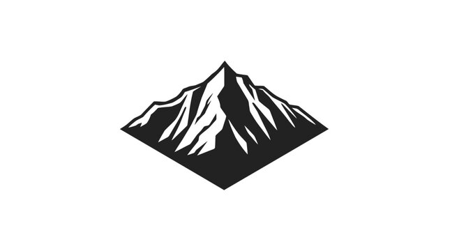 Geometric mountain peak icon with stark contrast.