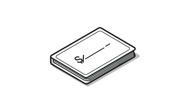 Isometric book or financial checkbook record icon.