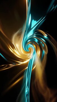 Vibrant liquid plasma rivers spiraling through an infinite dark void in a cinematic 3D animation, showcasing pure kinetic energy with glowing particle streams