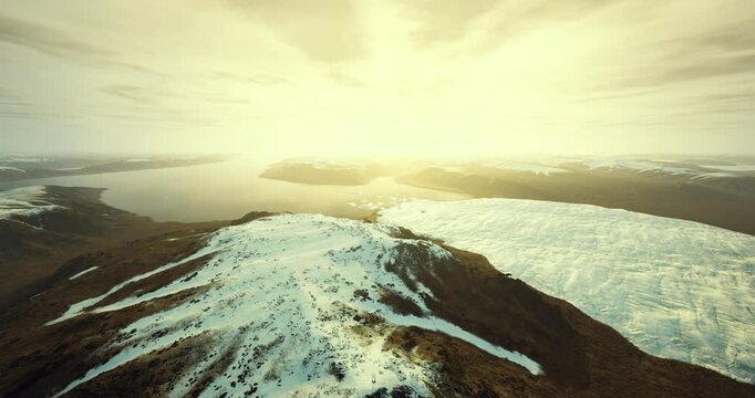 Clean design featuring snowy ridge landscape, Pure and sleek snowy ridge scene with expansive view and delicate lighting suitable for contemporary branding