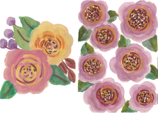 Watercolor Floral Elements Set artwork