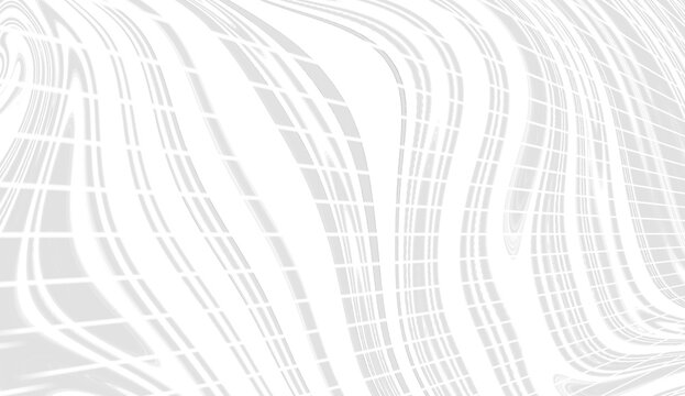 Abstract white and gray liquid marble background with fluid swirl pattern and modern grid lines