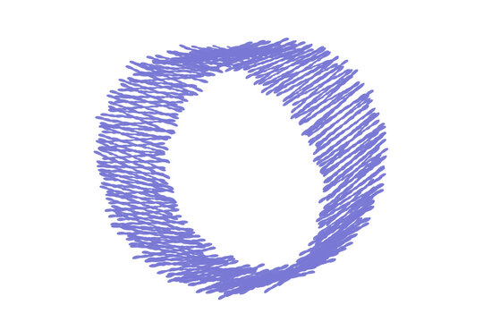 Hand drawn purple scribble circle