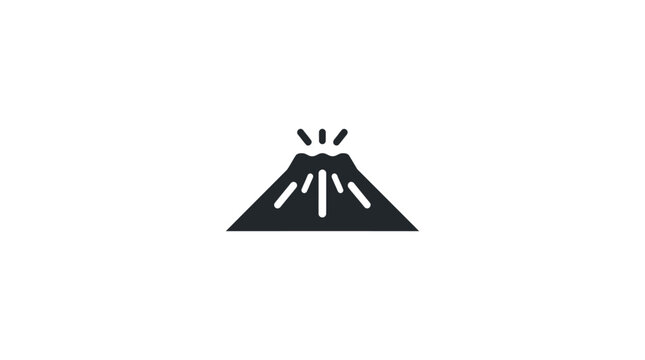 Volcano eruption silhouette icon.