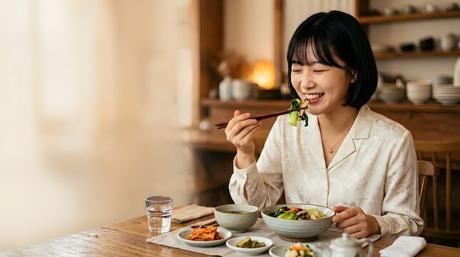 Chef cooking or person preparing and eating delicious food superbly illuminated