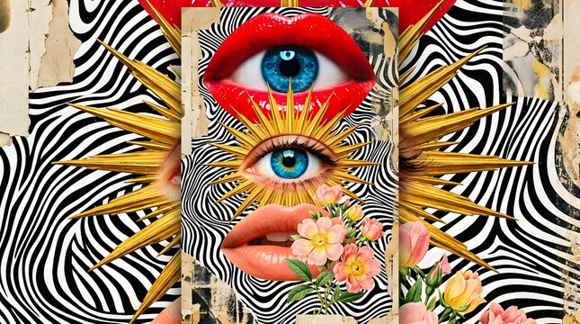 Abstract surreal and colorful artistic portrait or shapes charmingly presented