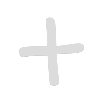 Organic white plus symbol with rounded ends for modern web graphics.
