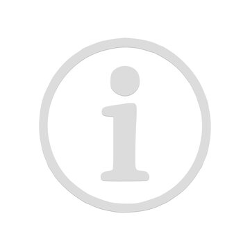 Clean vector information icon inside round white circle outline