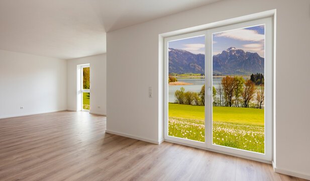 Neubau Wohnung mit freiem Blick in die Natur, Fotomontage