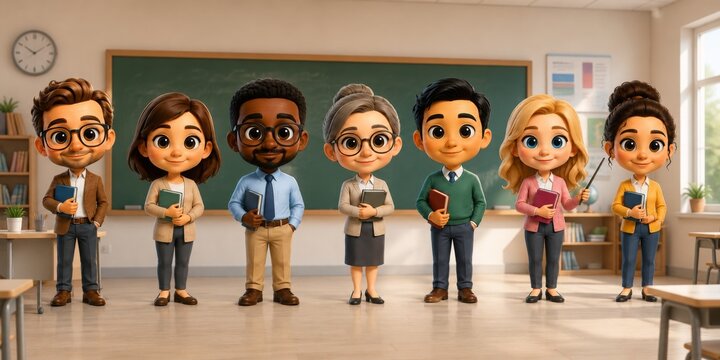 Group Portrait of Teachers in a Classroom