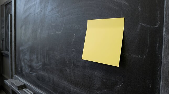 Sticky note on blackboard marking last day of school representing end of academic year and celebration sticky note on blackboard last day of school job sticky note paper memo attached to a blackboard