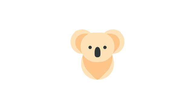 Simple tan koala head mascot icon.