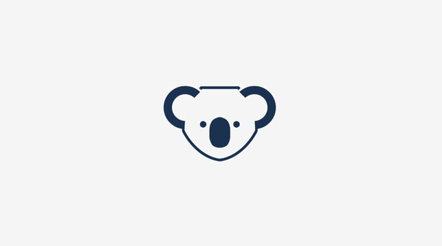 Dark blue koala head icon on white background.