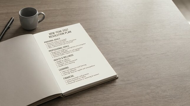 A comprehensive New Year 2027 resolution plan list meticulously organized to outline personal and professional goals for the upcoming year inspiring growth and achievement comprehensive plan New Year