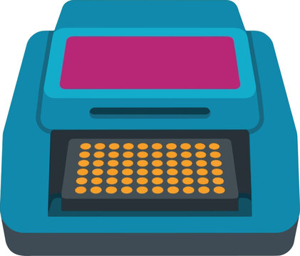 Microplate reader ELISA plate reader laboratory spectrophotometer automated microtiter assay analyzer equipment vector illustration isolated on white background