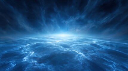 Fototapeta premium Abstract Cosmic Nebula Horizon with Glowing Light and Stars