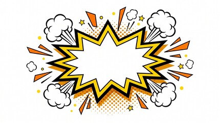 Blank Comic Book Explosion Speech Bubble Illustration © Nahnuddin