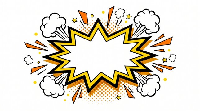 Blank Comic Book Explosion Speech Bubble Illustration