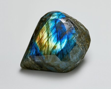 Labradorite Rock with Multicolored Flashing Light Patterns