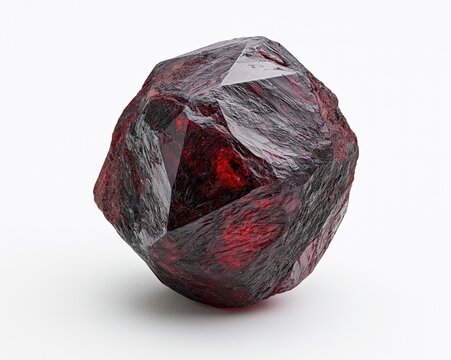Raw Ruby Crystal with Dark Red Veins, Unpolished Gemstone