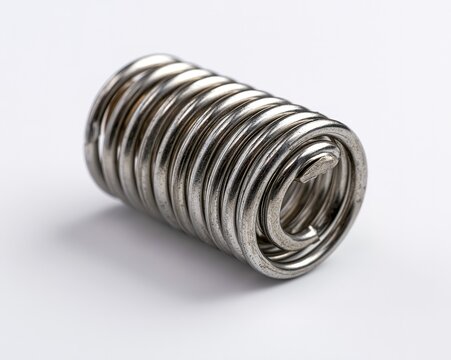 Metallic Coiled Spring Close-Up