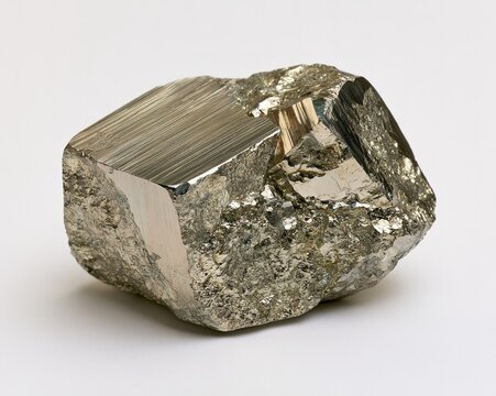 Raw Pyrite Crystal with Striated Surface
