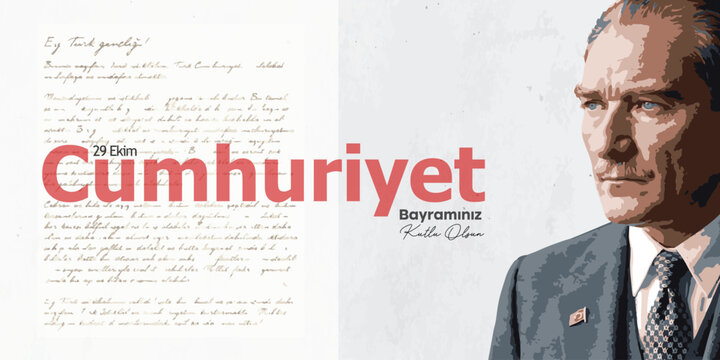 29 ekim cumhuriyet bayramı kutlama tasarımı. Translation: 29 october republic day celebration design.