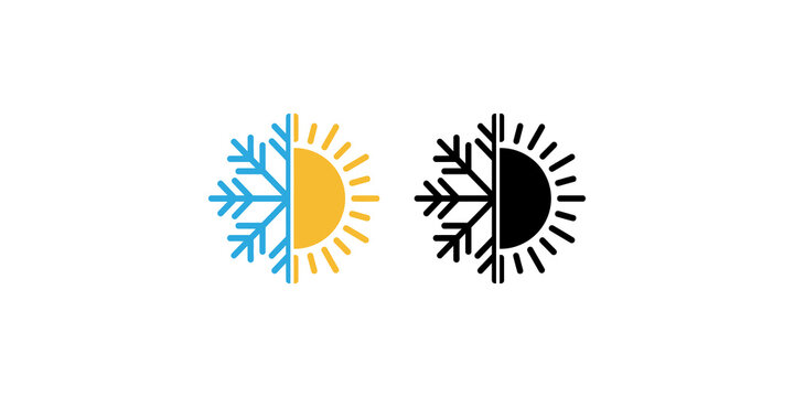 Combined sun and snowflake icon representing heating and cooling functions.