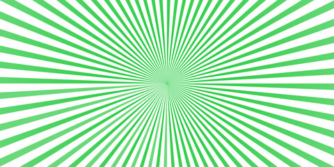 Obraz premium Vibrant green sunray burst background. Radiating sunburst rays with fine vector detail. Modern abstract backdrop for copy space, flyer, cover and digital design.