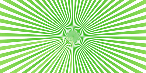 Obraz premium Abstract green sunray burst background. Striped starburst pattern with fine vector detail. Modern design for poster, website header and backdrop.