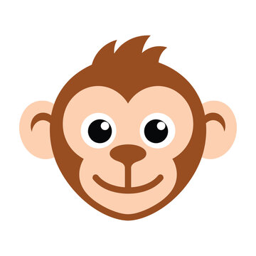 Monkey face cartoon character illustration