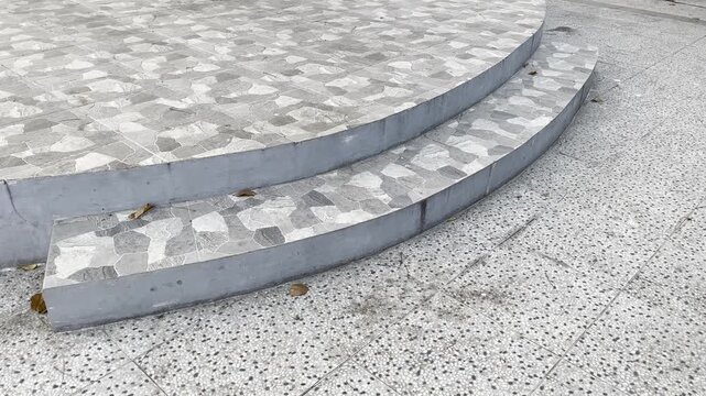 Curved natural stone steps in modern landscape design