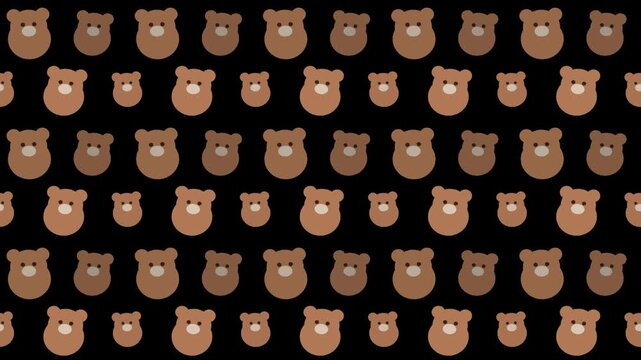 Cute Brown Bear Head Pattern Seamless Wallpaper Design 4K Digital Background
